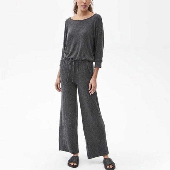 Michael Stars Pants - Michael Stars NWOT 3/4 Sleeve Angelina Madison Brushed Jersey Jumpsuit Black XL